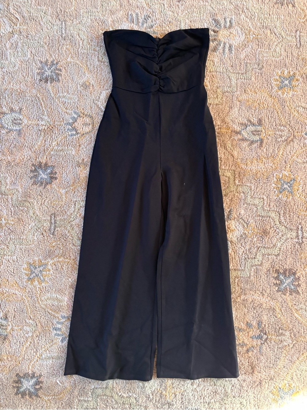 Lulu's Black Strapless Wide-Leg Jumpsuit